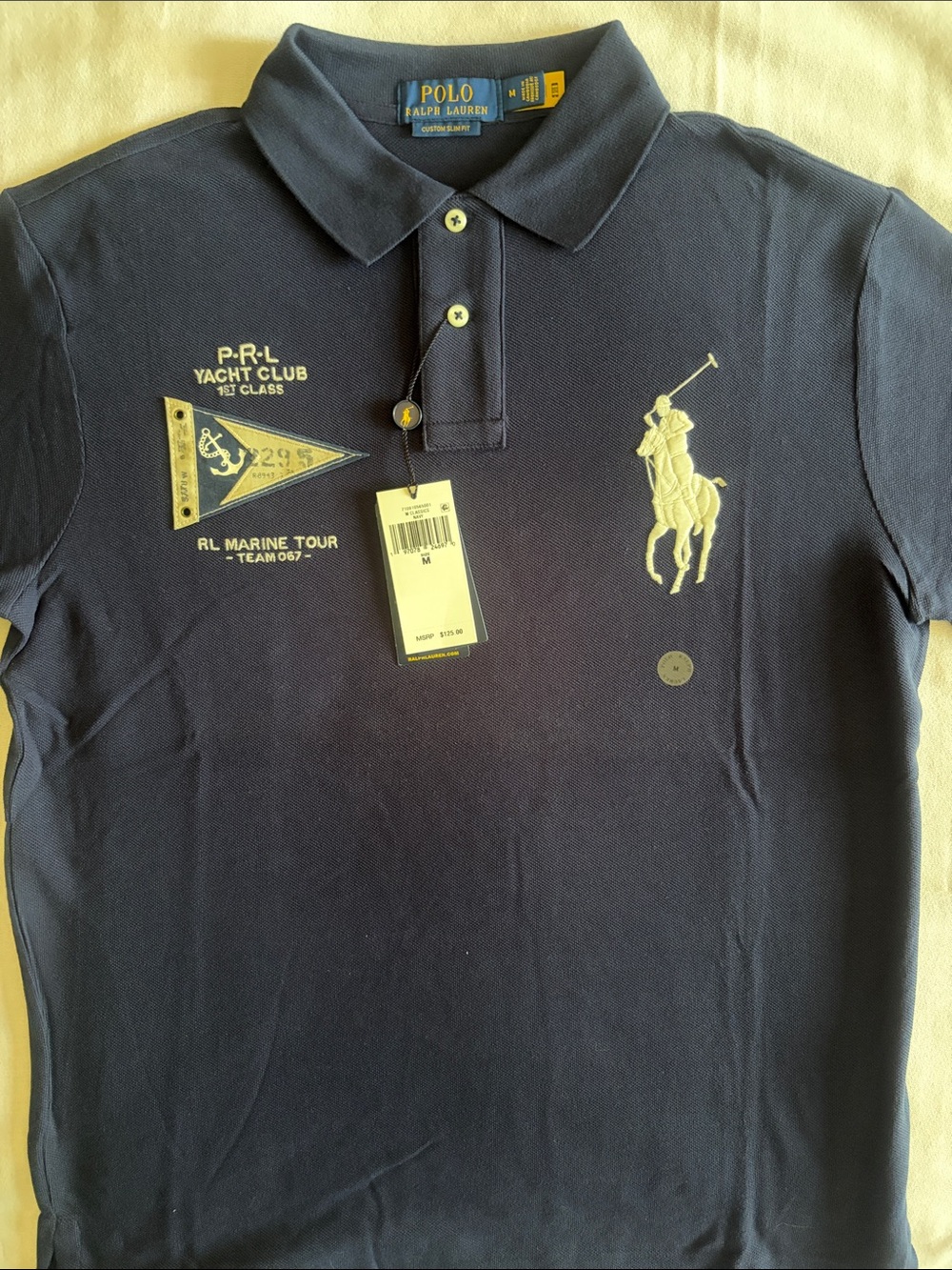 Polo by Ralph Lauren Navy Short-Sleeve Embroidered Polo with Nautical Patch